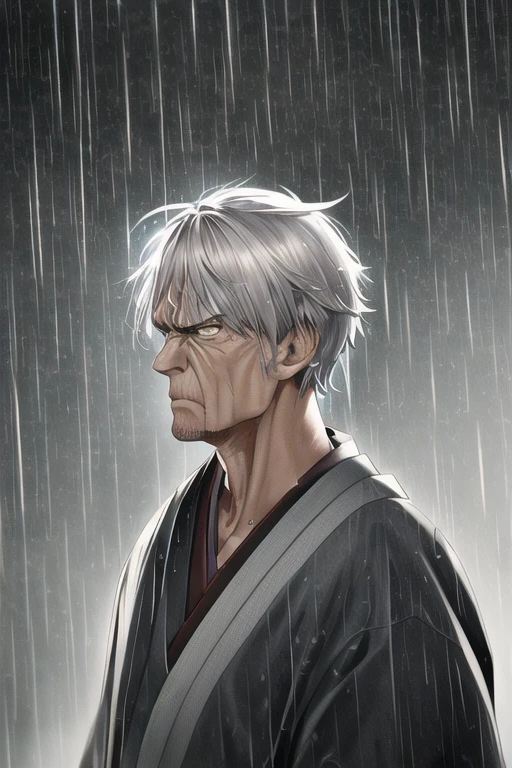 [NovelAI] छोटे बाल गुस्सा महाकाव्य वृद्ध पुरुष किमोनो बारिश [चित्रकला]